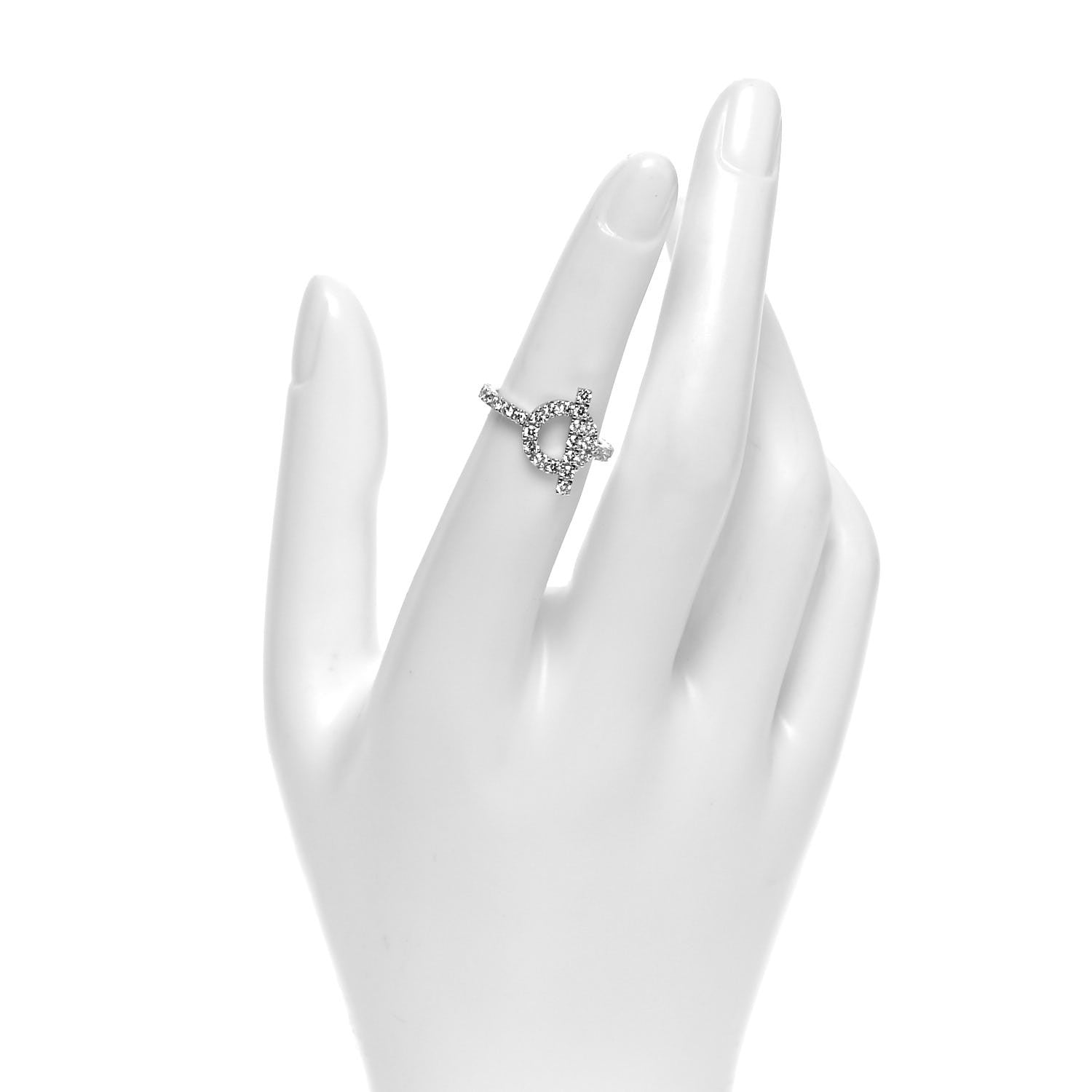 Hermes 18K White Gold Diamond Finesse Ring 50 5.25 4 of 10