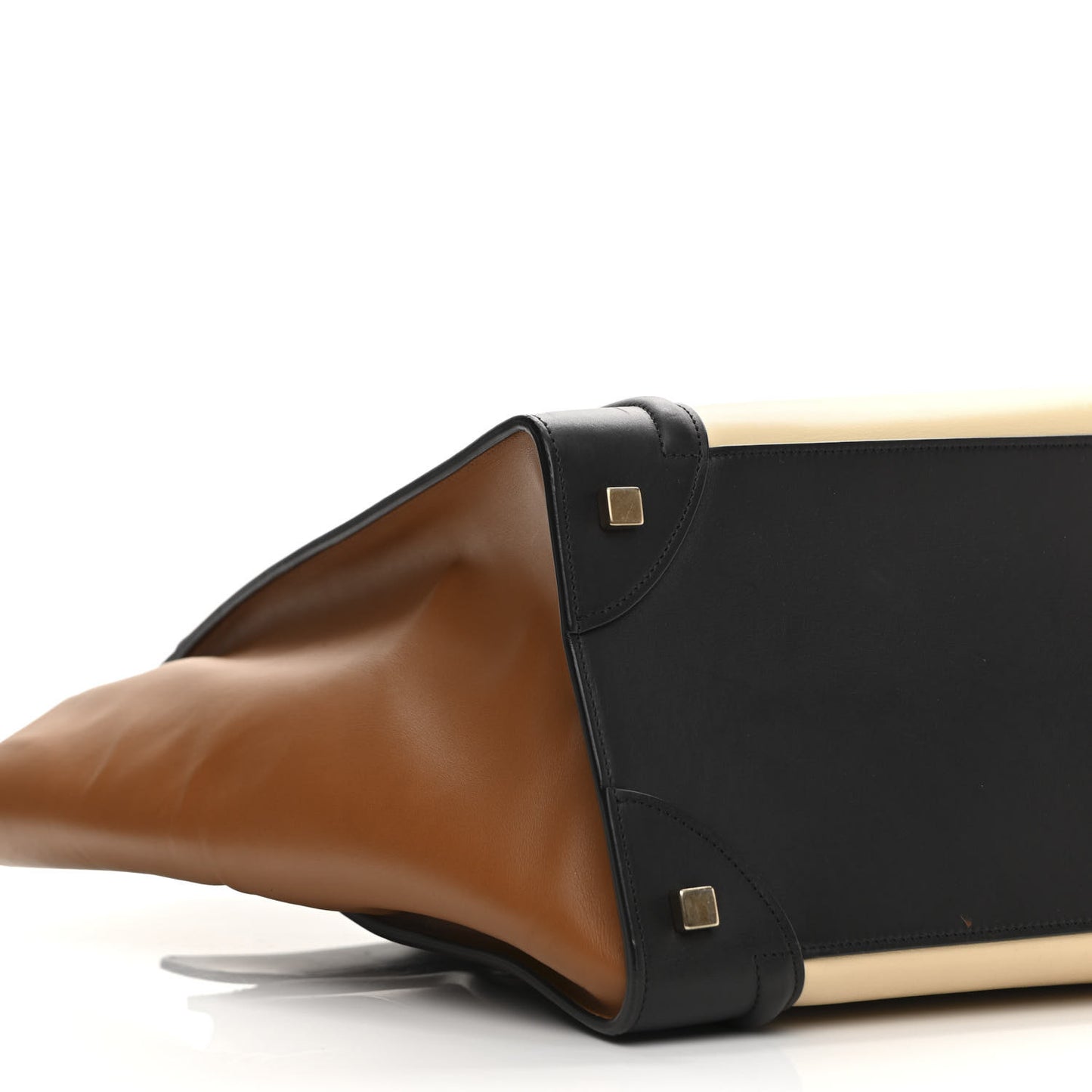 Satin Calfskin Mini Tri-Color Luggage Seashell