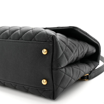 Chanel Caviar Quilted Medium Coco Handle Flap Black 10 of 11