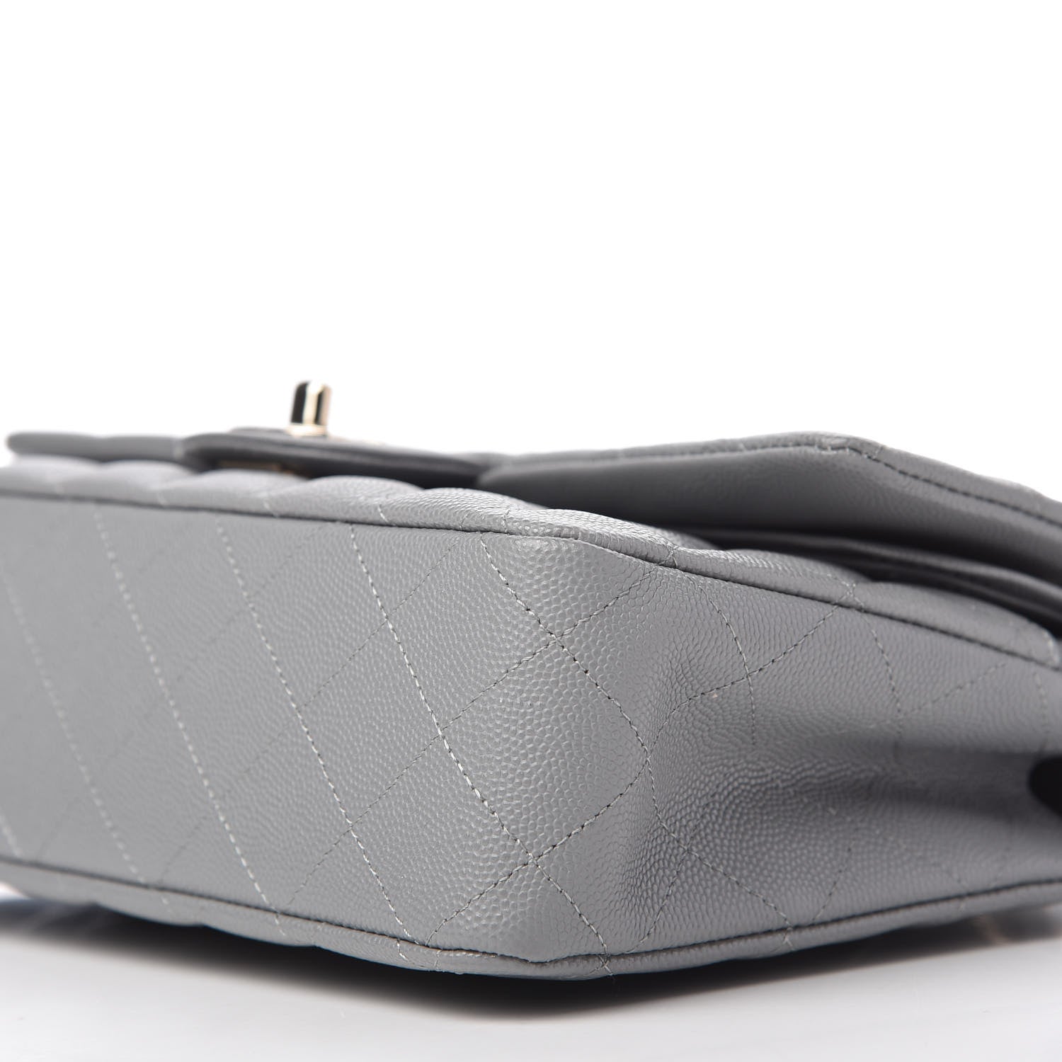 Chanel Caviar Quilted Medium Double Flap Grey 7 of 12