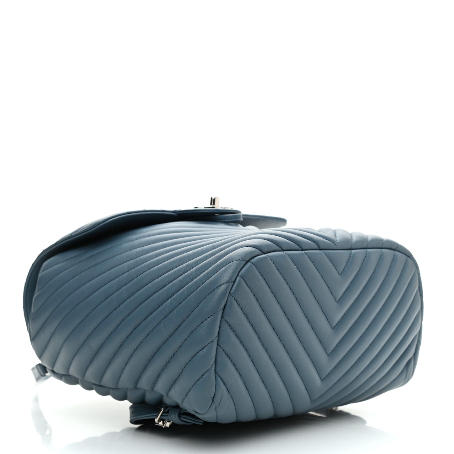 Calfskin Chevron Quilted Large Urban Spirit Backpack Light Blue