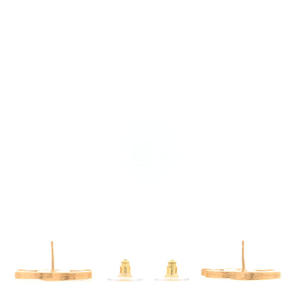 Chanel Crystal Baguette CC Earrings Gold 3 of 5