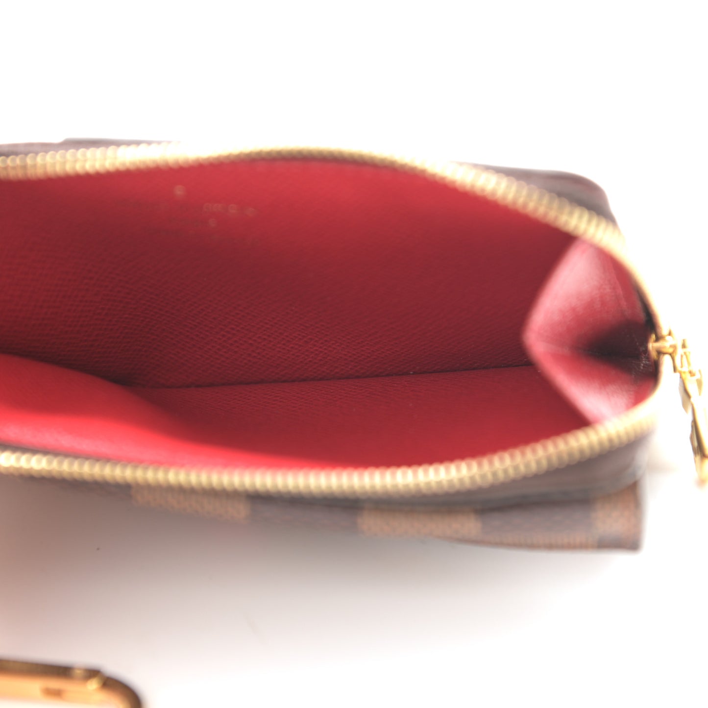 Damier Ebene Recto Verso Card Holder Red
