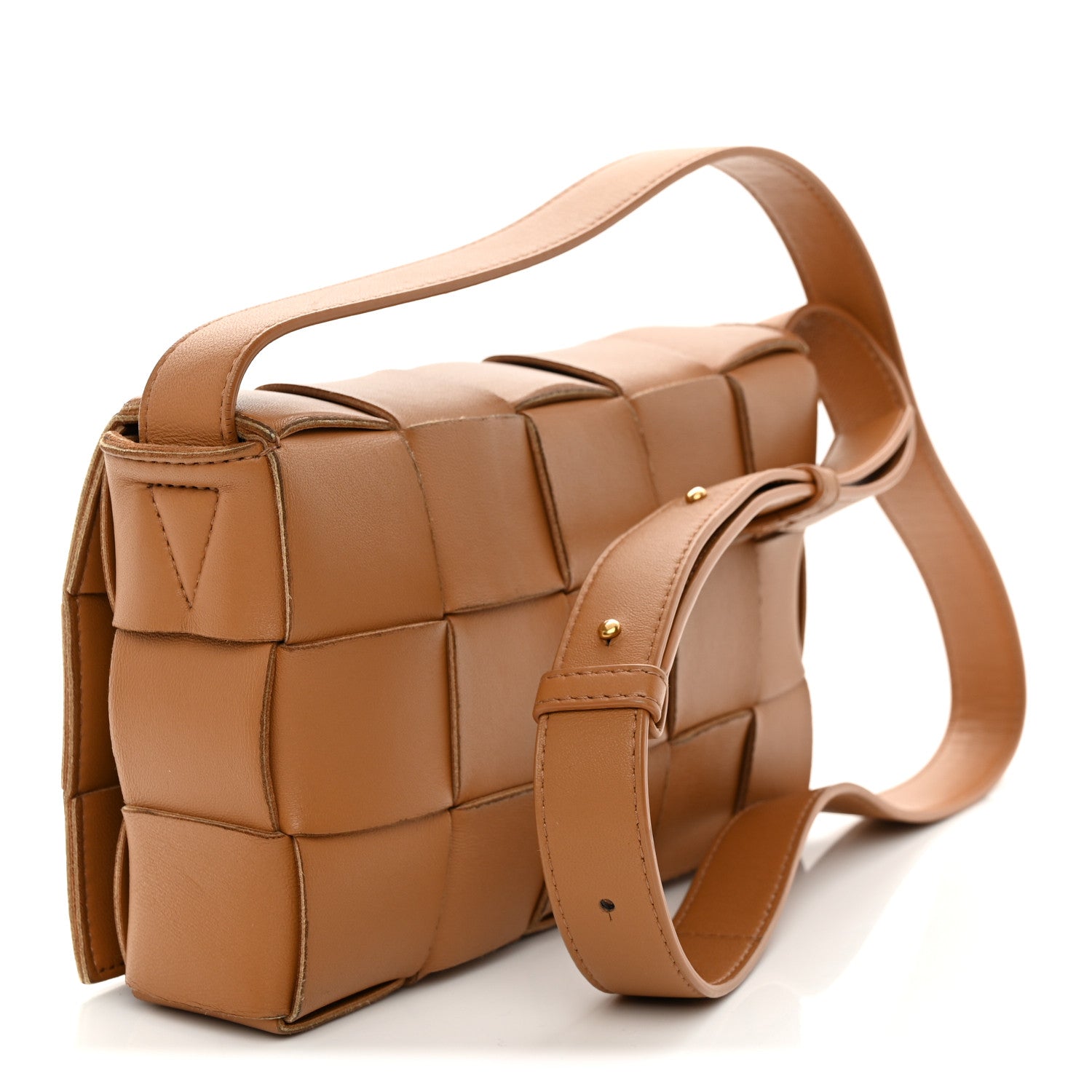 Bottega Veneta Lambskin Maxi Intrecciato Cassette Crossbody Bag Caramel 3 of 13