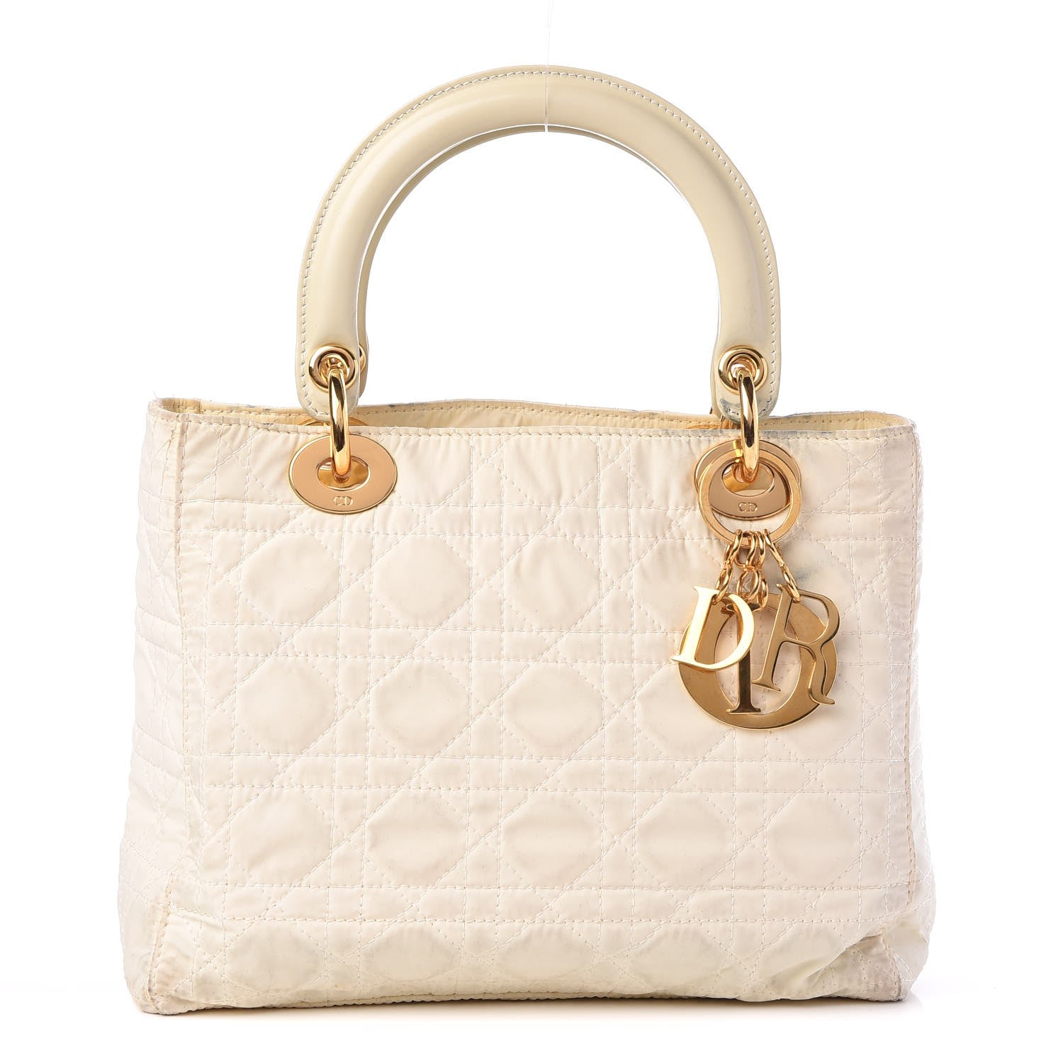 Christian Dior Nylon Cannage Medium Lady Dior White 1 of 22