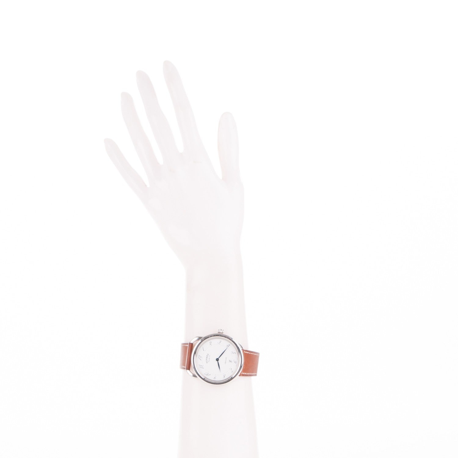 Hermes Stainless Steel Barenia 41mm Arceau Quartz Watch Fauve 2 of 5