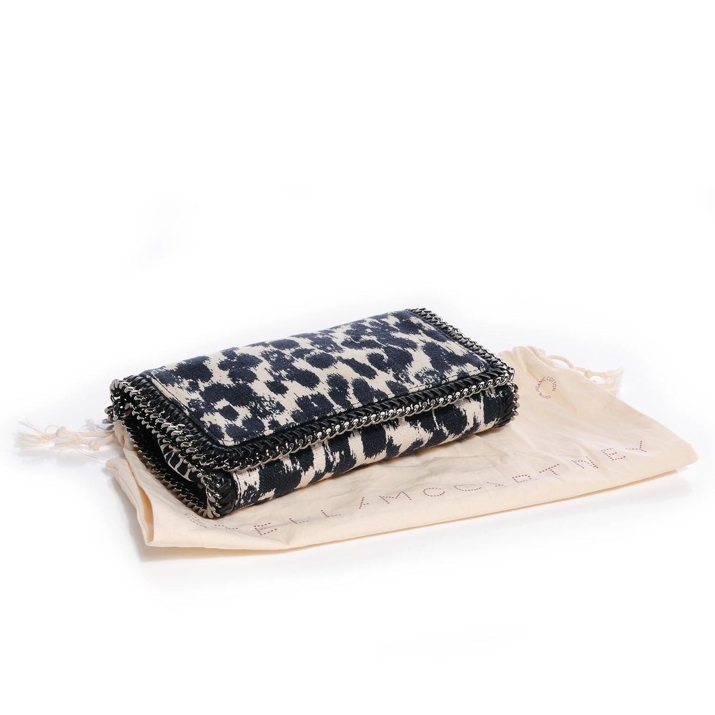 Linen Leopard Falabella Crossbody Navy Grey