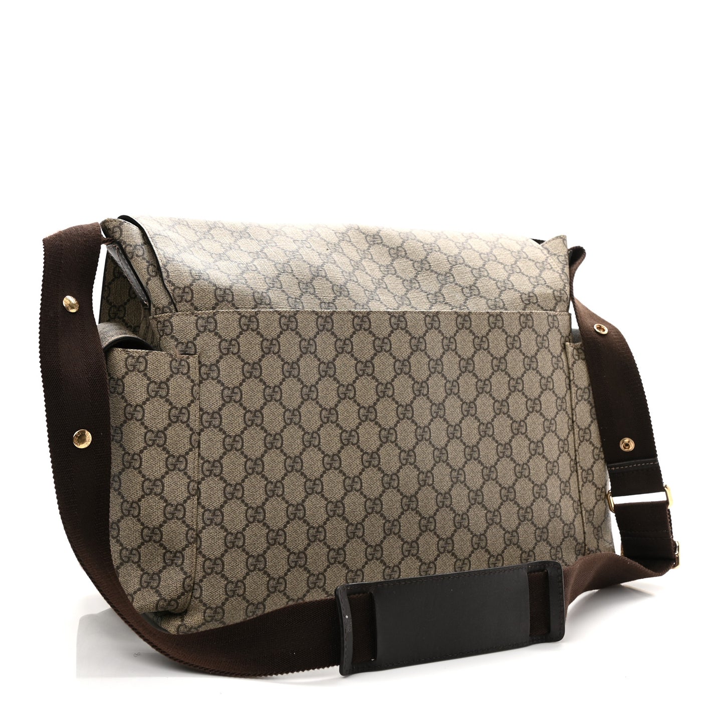 GG Plus Monogram Messenger Diaper Bag Dark Brown