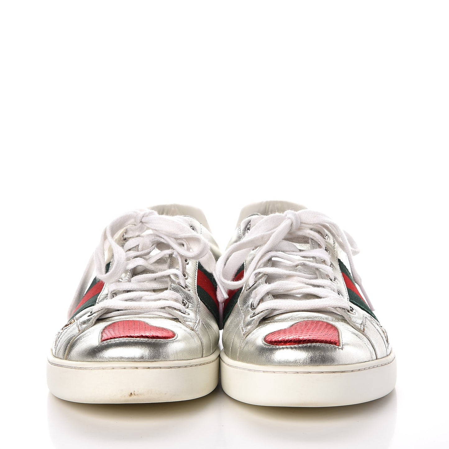 Metallic Nappa Ayers Web Lightning Bolt Embroidered Mens Ace Sneakers 9 Silver