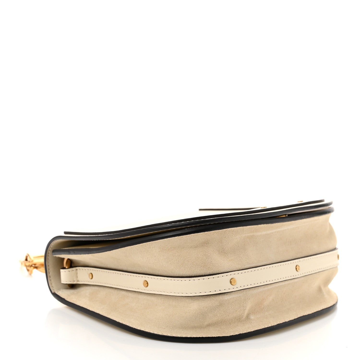 Chloe Calfskin Suede Medium Nile Bracelet Bag Off White 4 of 11