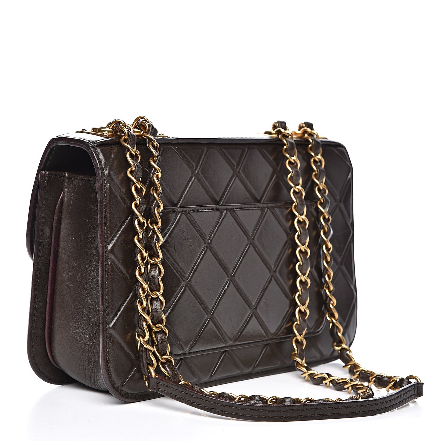 Calfskin Embossed Medium Flap Brown