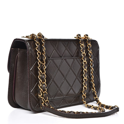 Chanel Calfskin Embossed Medium Flap Brown 3 of 20