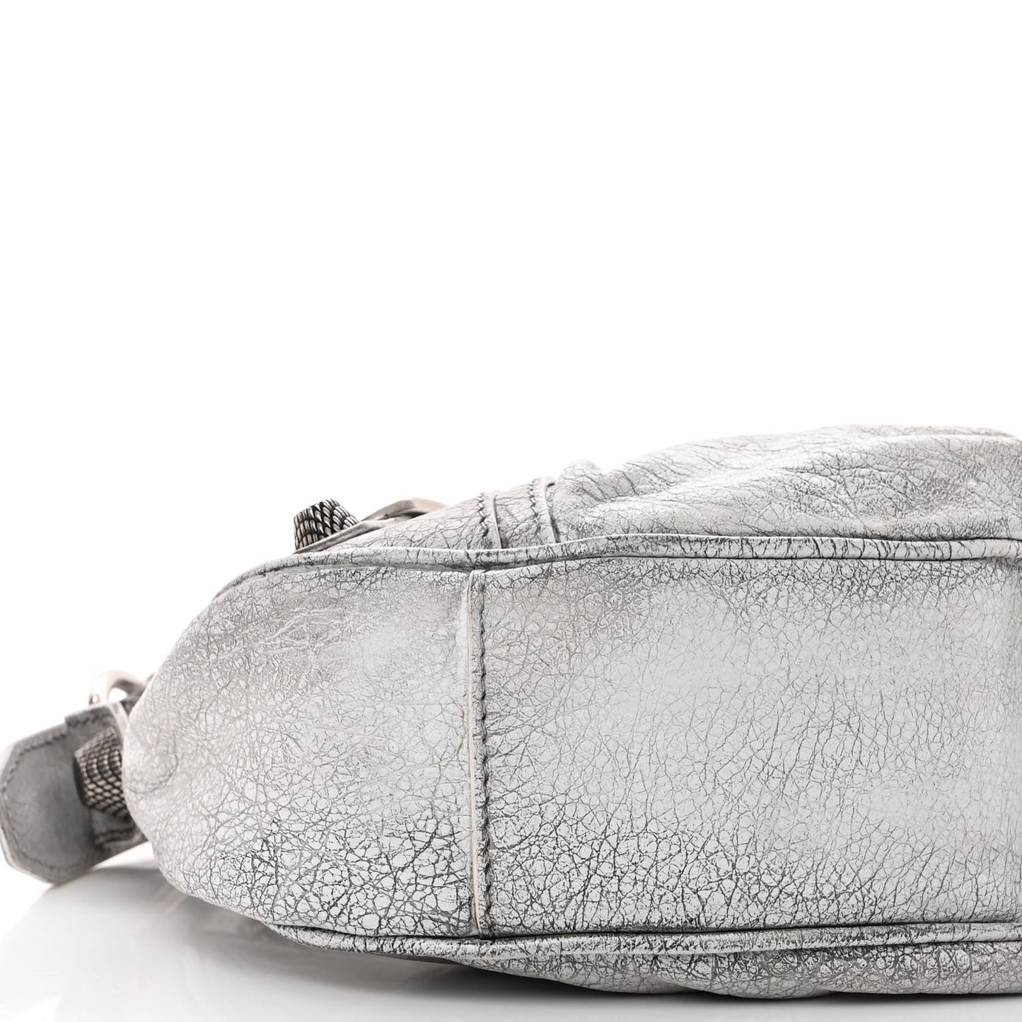 Agneau Arena Dirty Effect Le Cagole Shoulder Bag XS Optic White