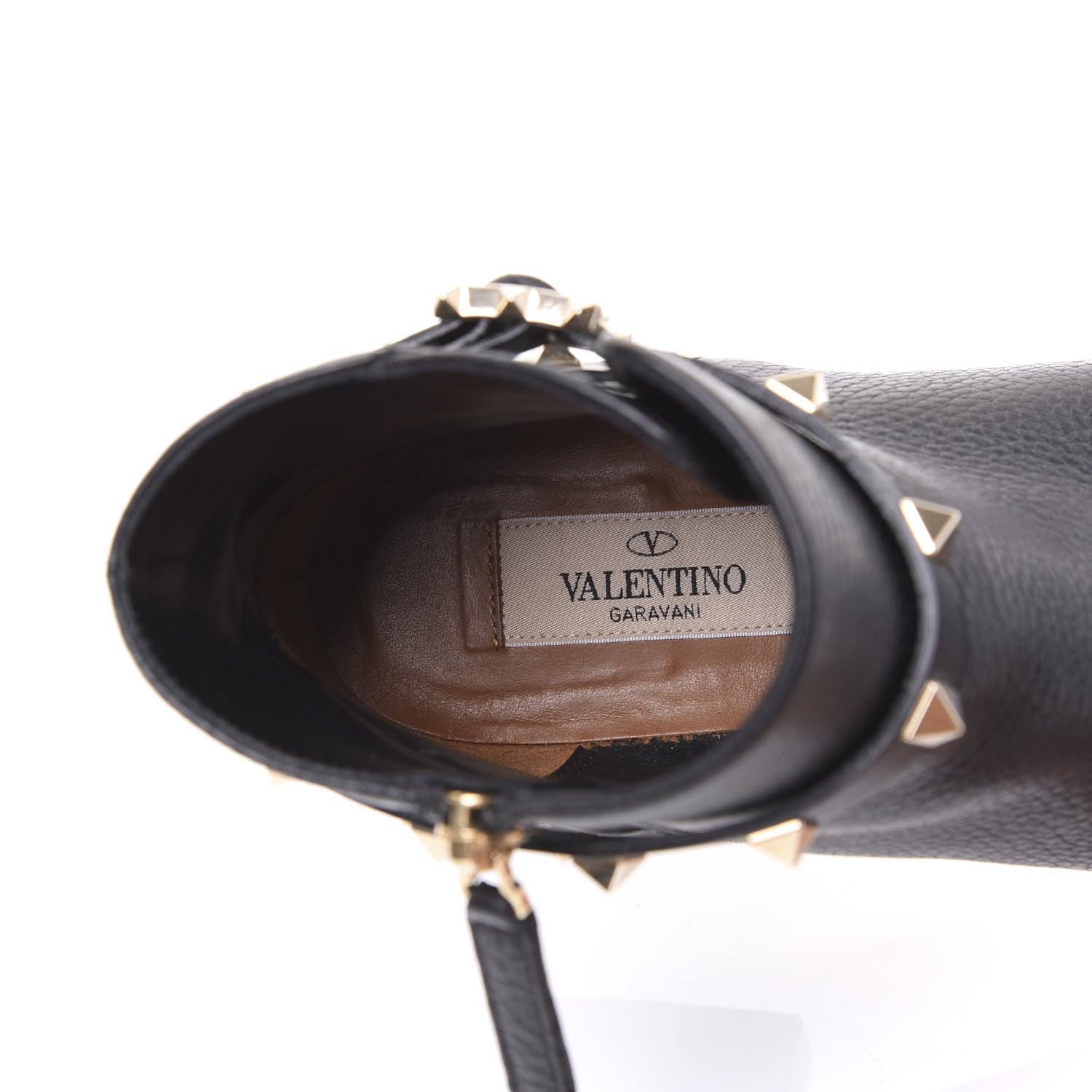 Valentino Garavani Grained Calfskin Rockstud Single Buckle 35mm Cowboy Ankle Boots 36.5 Black 7 of 8