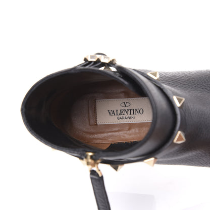 Valentino Garavani Grained Calfskin Rockstud Single Buckle 35mm Cowboy Ankle Boots 36.5 Black 7 of 8