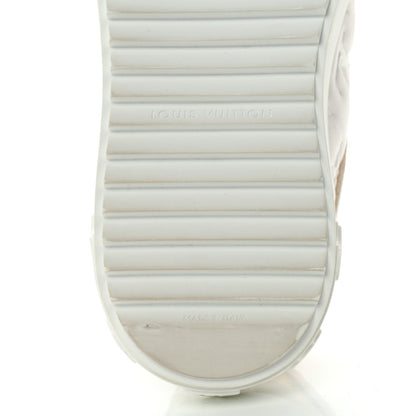 Louis Vuitton Monogram Embossed Calfskin Damier Azur Time Out Sneakers 37 Rose Clair Pink 8 of 10