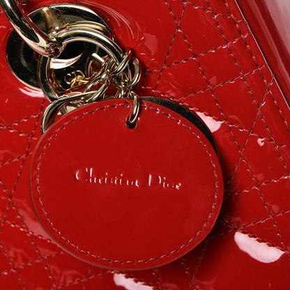 Christian Dior Patent Cannage Medium Lady Dior Red 7 of 20