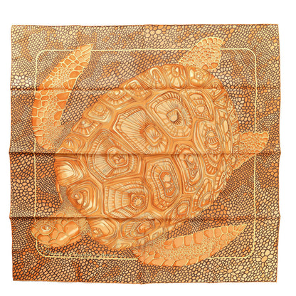 Hermes Silk De Madras A Zakynthos Scarf 90 Potiron Marron Beige Dore 1 of 6