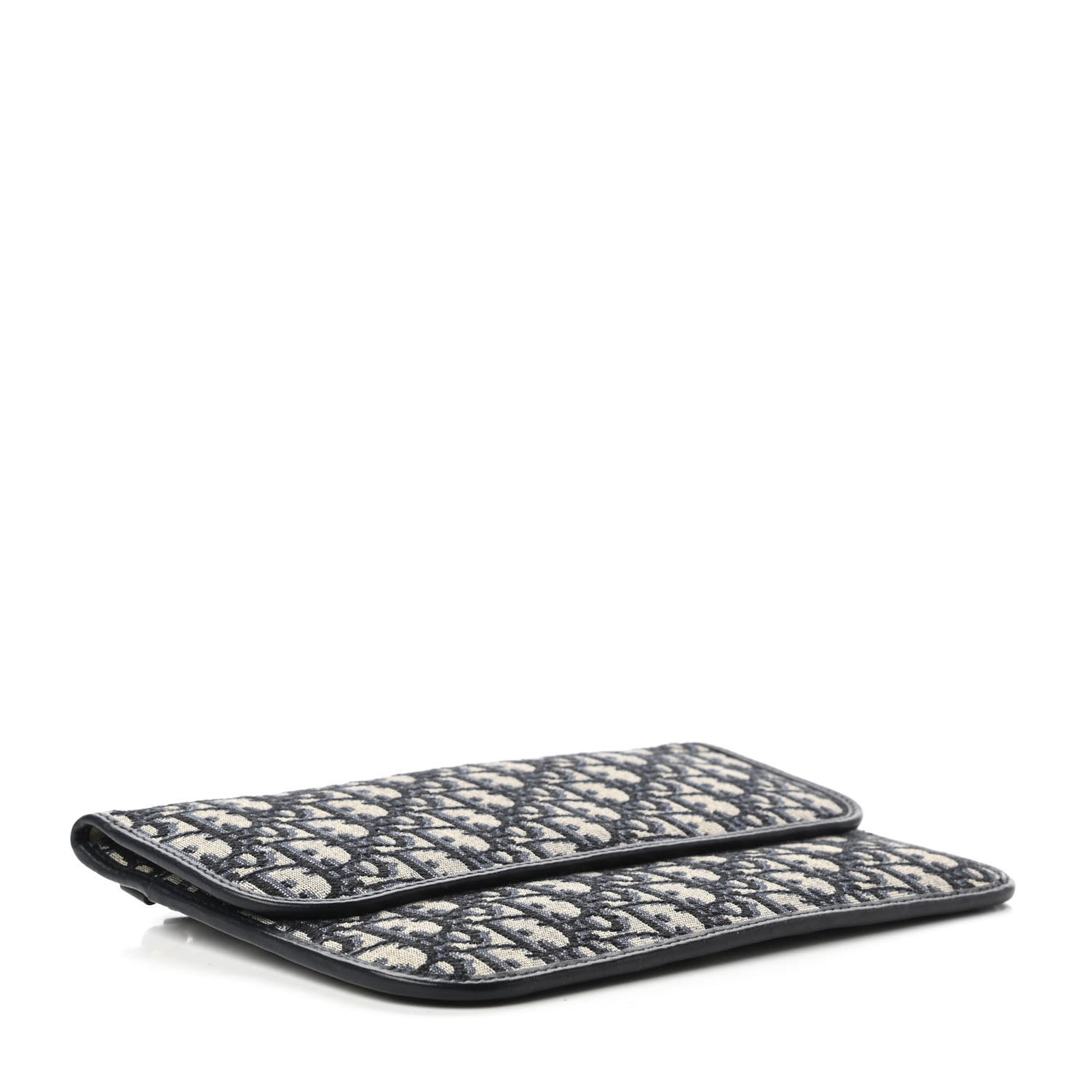 Christian Dior Oblique Flap Pouch Clutch Blue 4 of 9