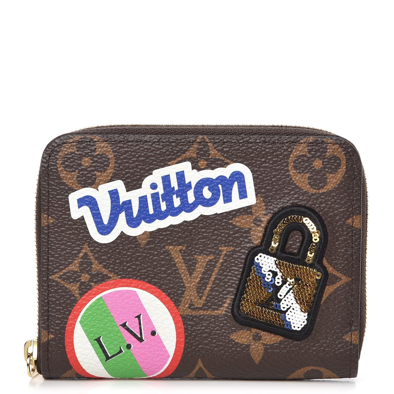Louis Vuitton Monogram Travel Stickers Zippy Coin Purse 1 of 8