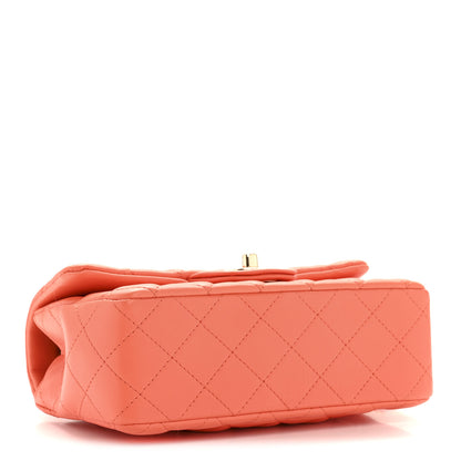 Chanel Lambskin Quilted Mini Rectangular Flap Orange 4 of 10