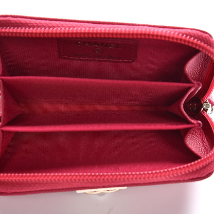 Chanel Caviar Quilted Boy Zip Around Coin Purse Wallet Fuchsia 5 of 8