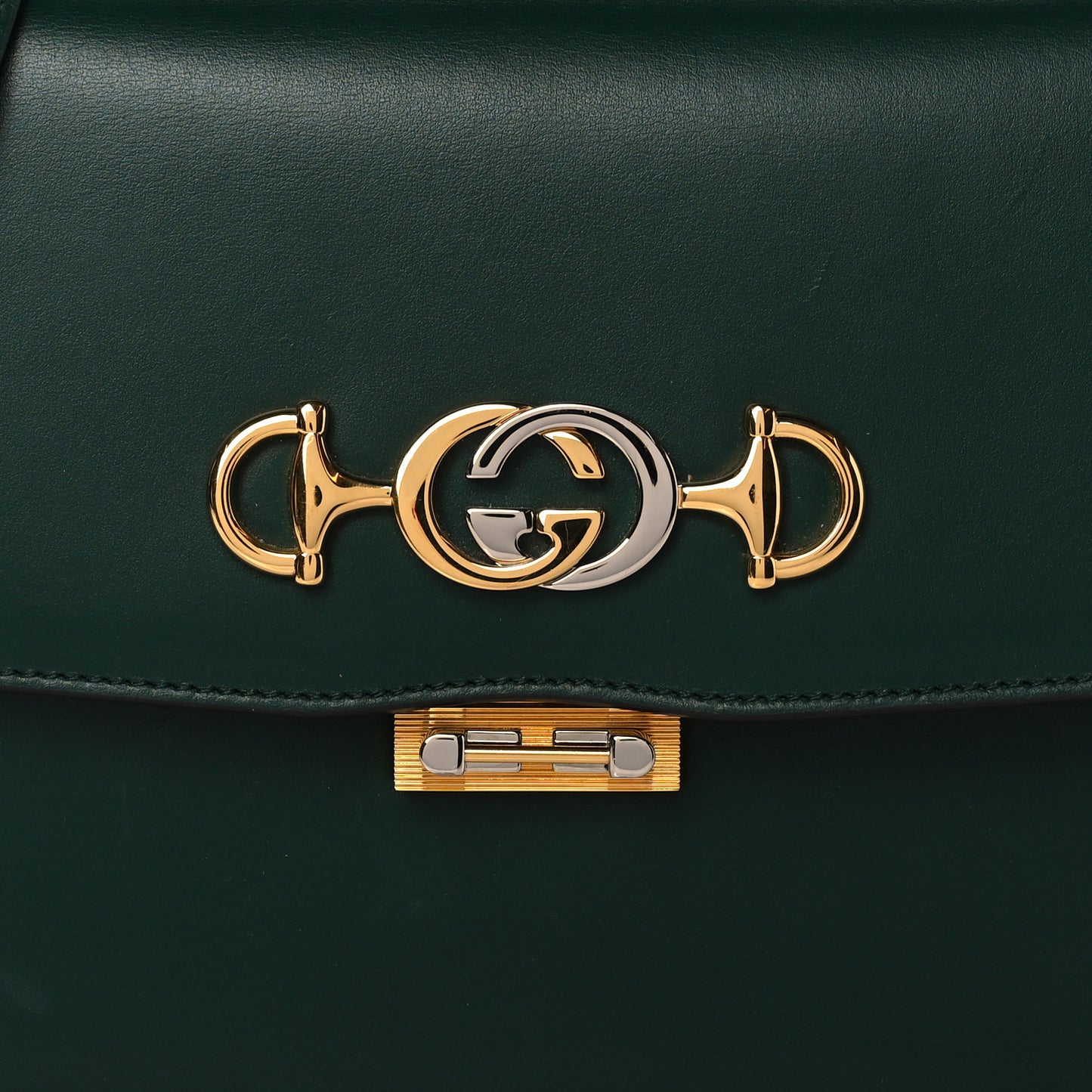 Grainy Calfskin Small Zumi Shoulder Bag Vintage Green