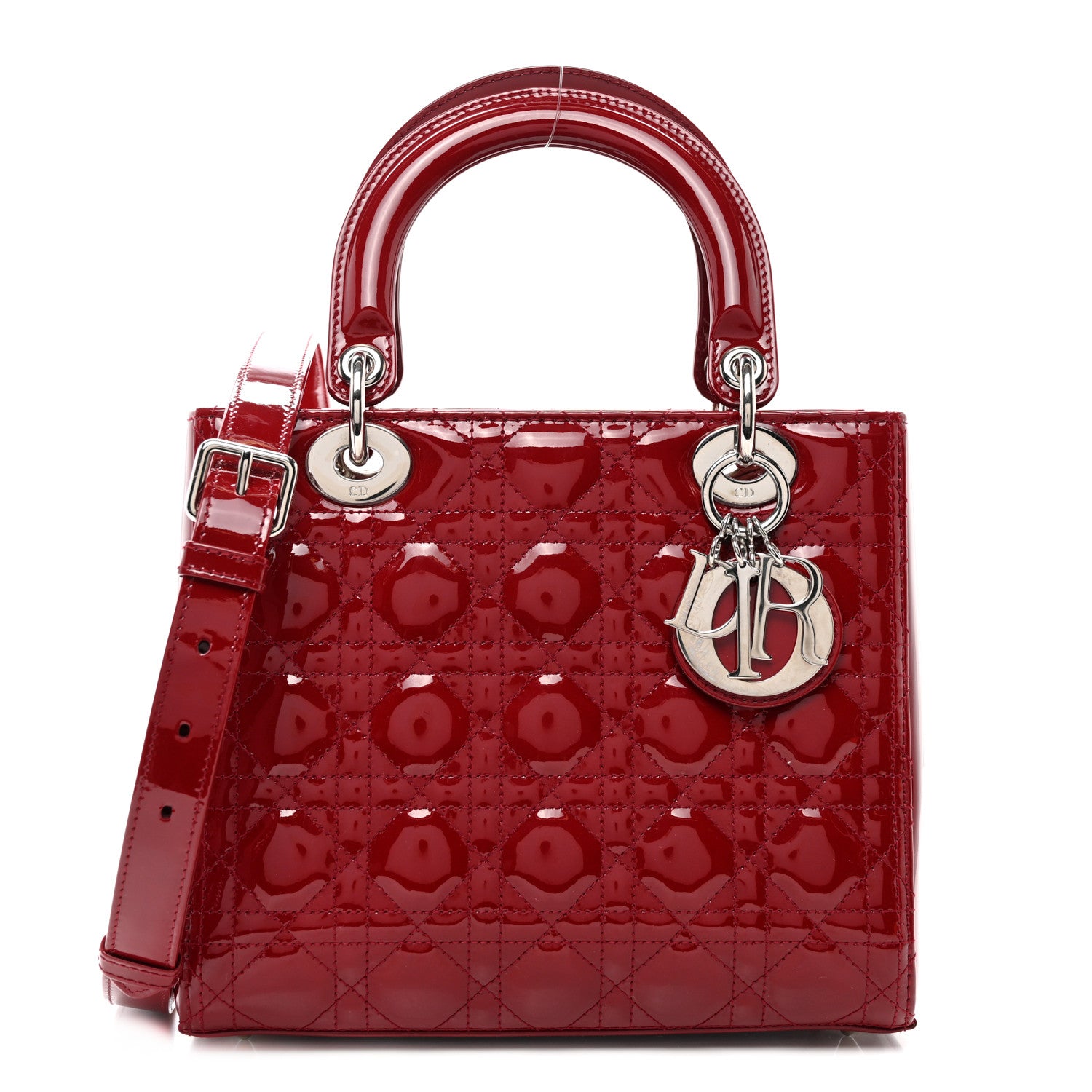 Christian Dior Patent Cannage Medium Lady Dior Burgundy Red 1 of 10