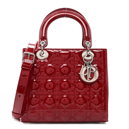 Christian Dior Patent Cannage Medium Lady Dior Burgundy Red 1 of 10