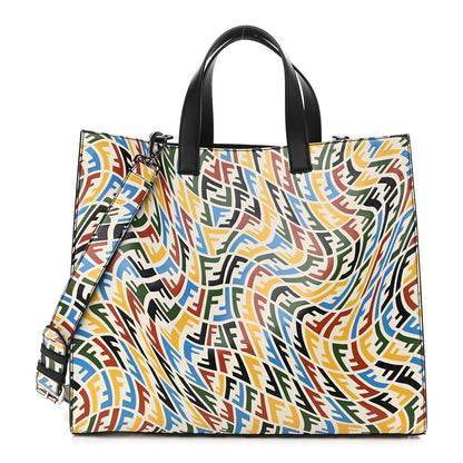 Fendi X SARAH COLEMAN Vitello Grace Light FF Vertigo Shopping Tote White Ice Multicolor 1 of 9