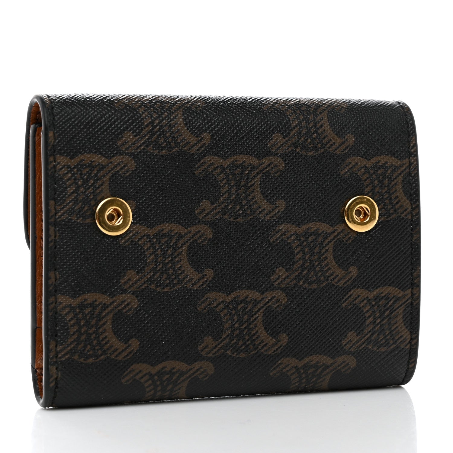 Celine Triomphe Canvas Compact Wallet With Coin Purse Tan 4 of 15