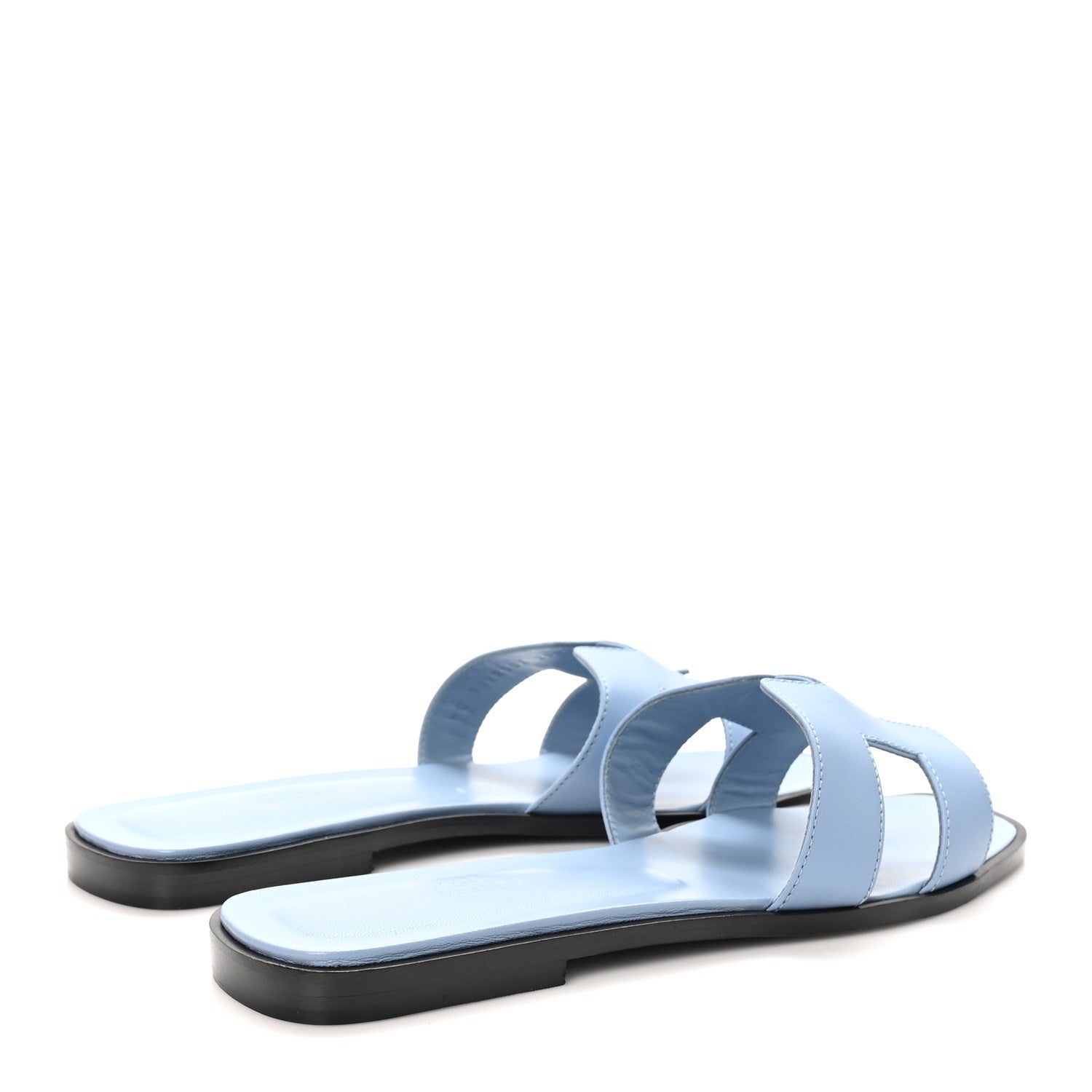 Hermes Box Calfskin Oran Sandals 40.5 Light Bleu 5 of 10
