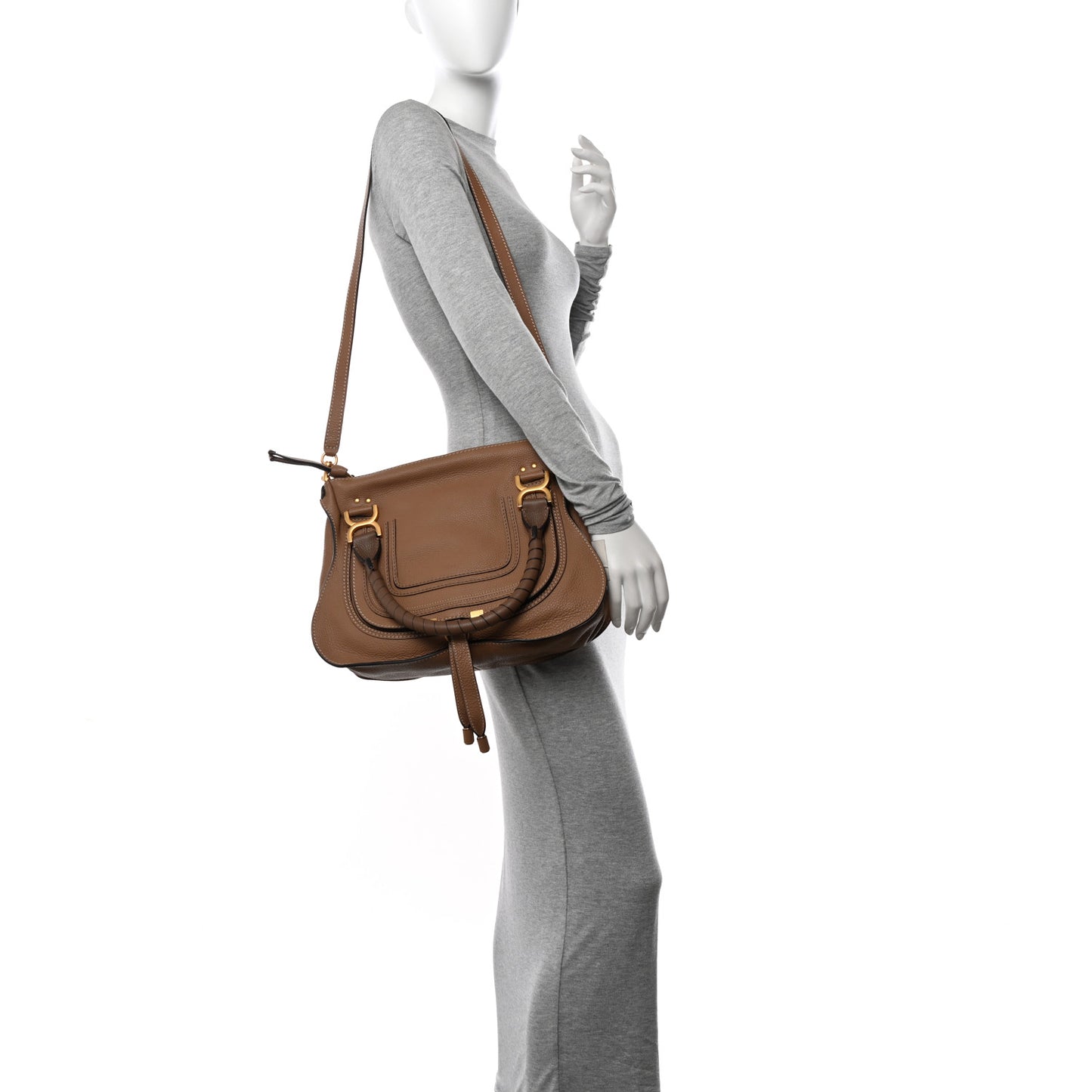Calfskin Medium Marcie Satchel Nut