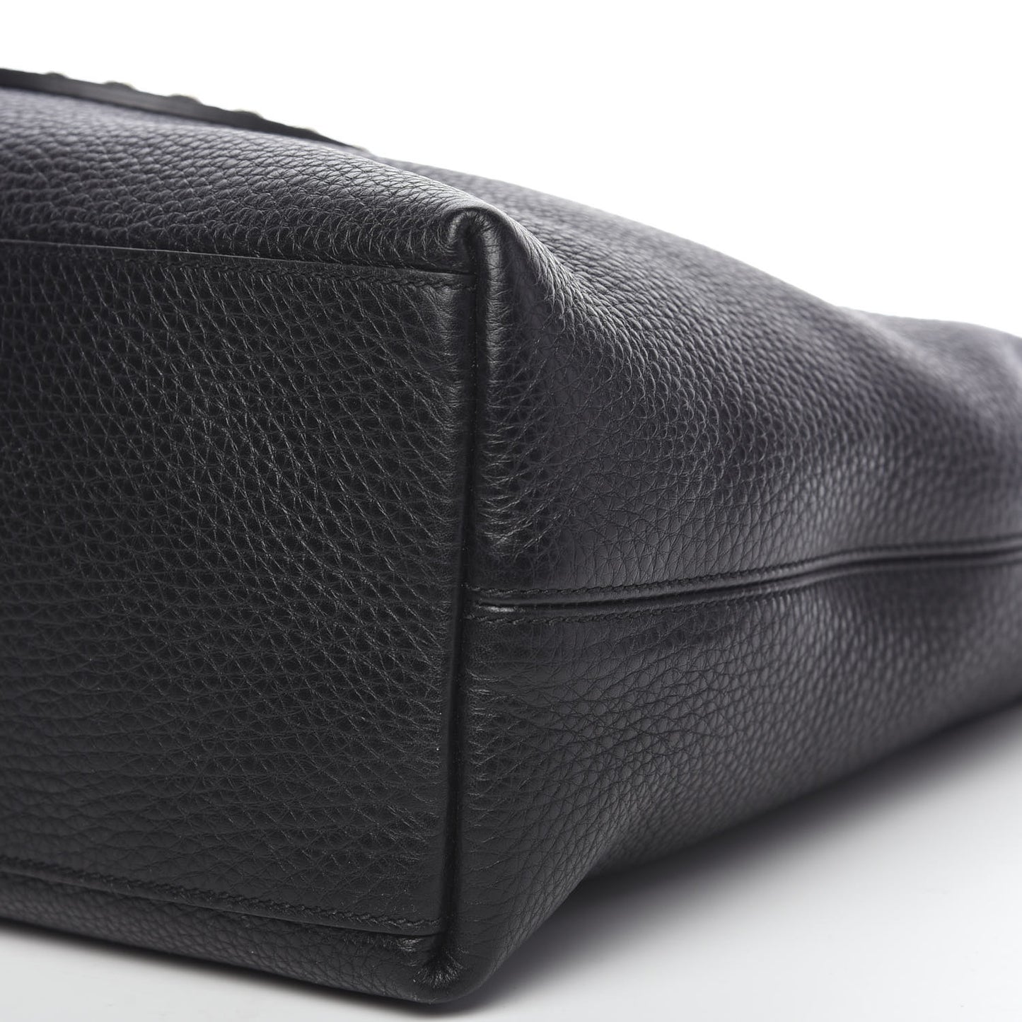 Pebbled Calfskin Studded Medium Soho Chain Shoulder Bag Black