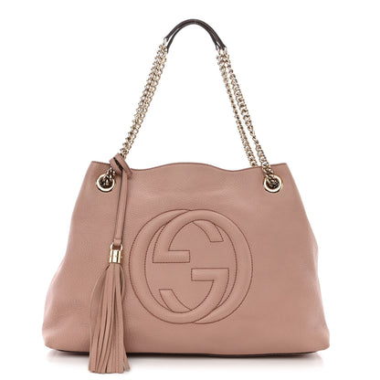 Gucci Pebbled Calfskin Medium Soho Chain Shoulder Bag Dark Cipria 1 of 14