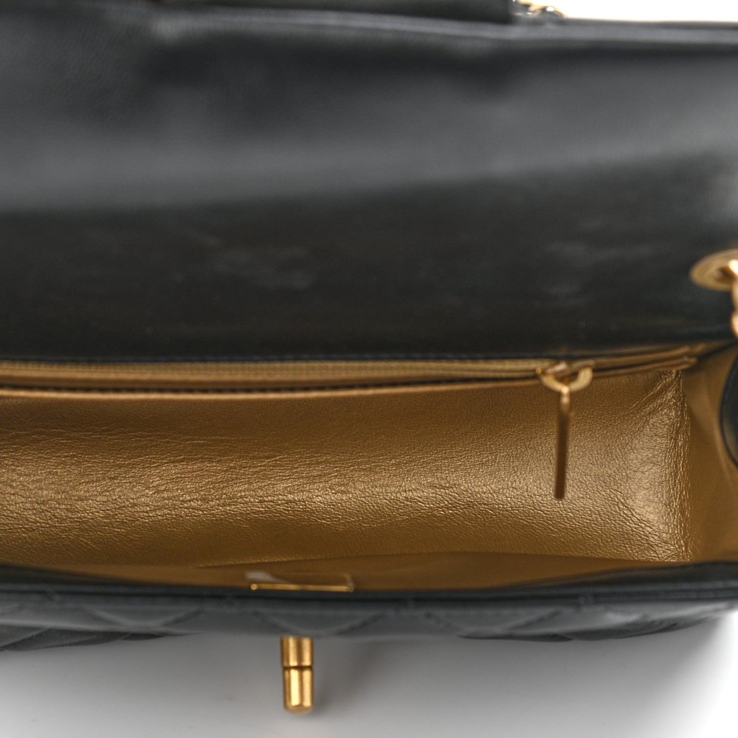 Lambskin Quilted Mini Rectangular Pearl Crush Flap Black