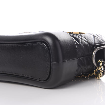 Chanel Aged Calfskin Quilted Charms Small Gabrielle Hobo Black 8 of 9