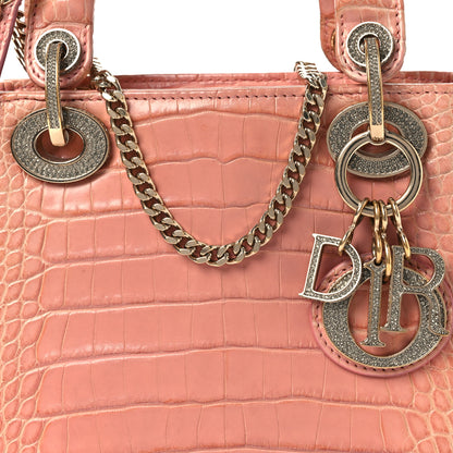 Christian Dior Alligator Crystal Mini Lady Dior Pink 7 of 12