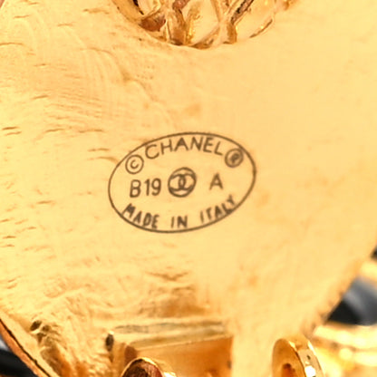 Chanel Resin Along The Nile CC Clip On Earrings Gold Black 4 of 4