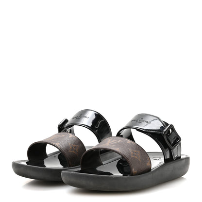 Louis Vuitton Monogram Sunbath Flat Mule Sandals 39 Black 4 of 7