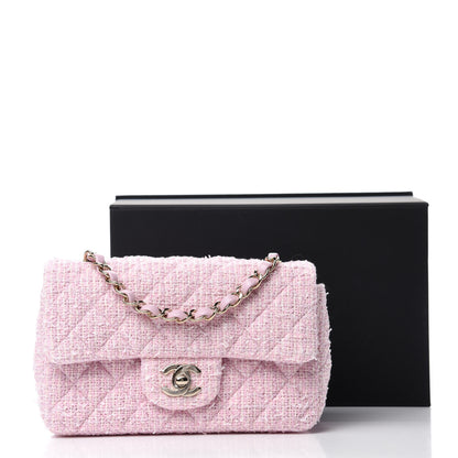 Chanel Tweed Quilted Mini Rectangular Flap Pink 11 of 11