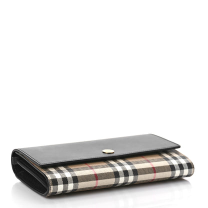Burberry Calfskin Vintage Check Hannah Wallet with Detachable Strap Black 4 of 8