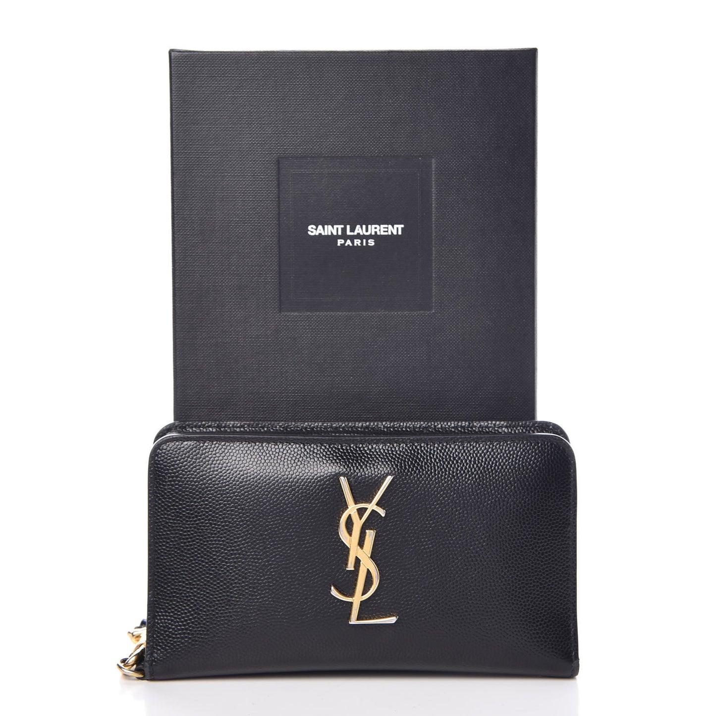 Grain De Poudre Matelasse Monogram Phone Wallet Black
