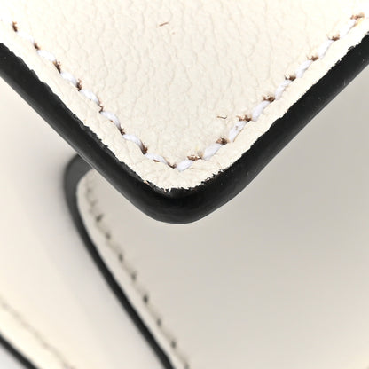 Miu Miu Goatskin Madras Soft Calf Crystal Embellished Shoulder Bag Bianco 10 of 11