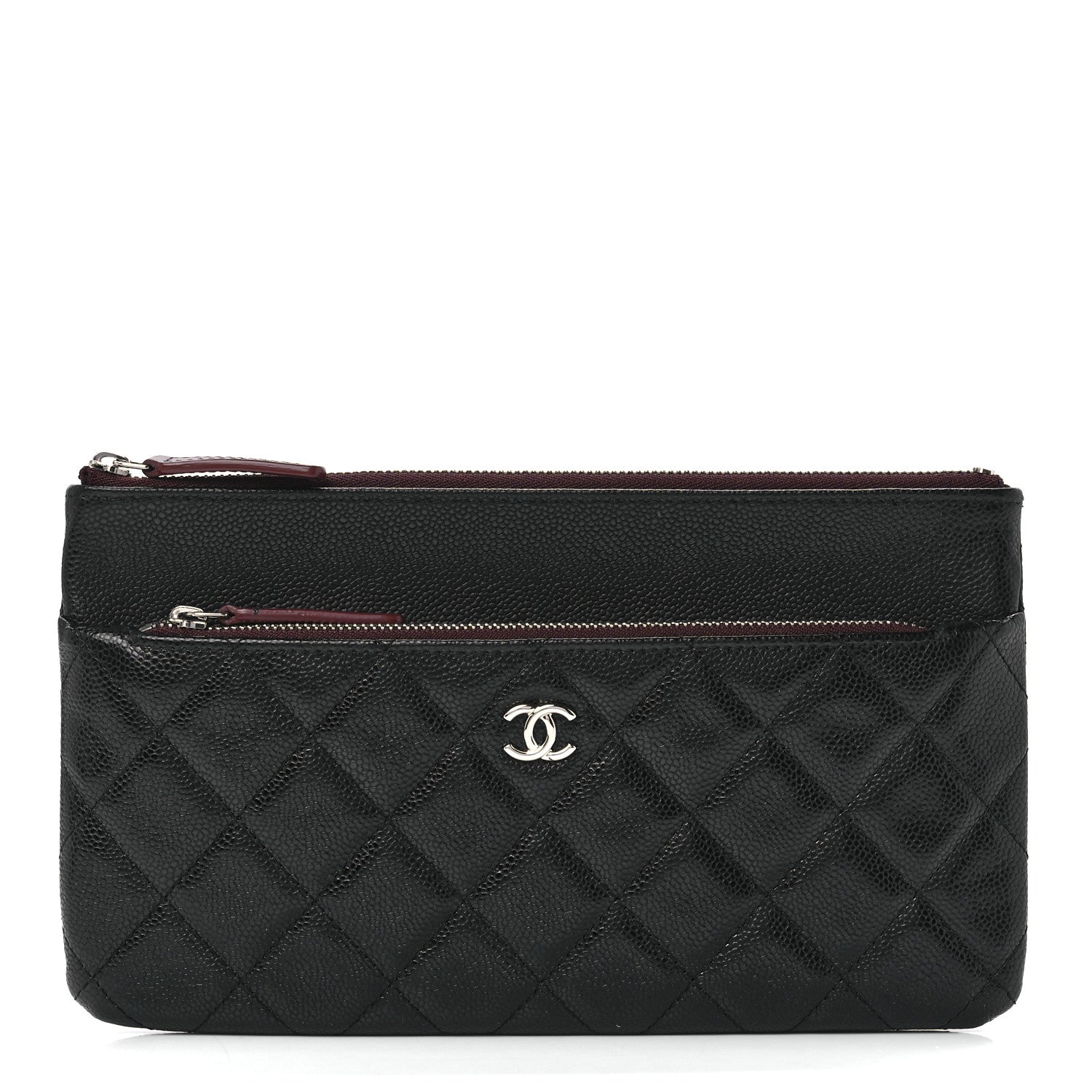 Chanel Caviar Quilted Double Zip Cosmetic Case Black 1 of 11