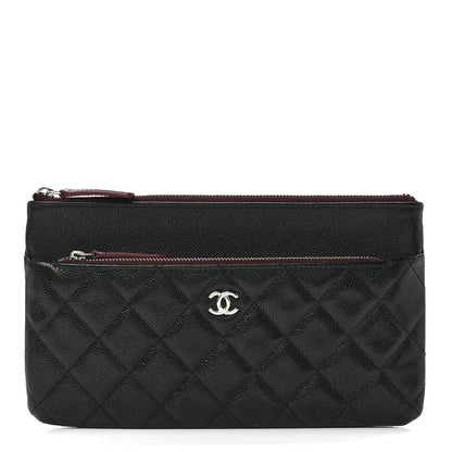Chanel Caviar Quilted Double Zip Cosmetic Case Black 1 of 11