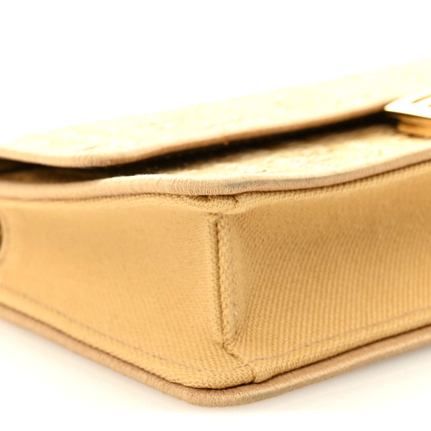 Fendi Fabric Jacquard Raffia Straw FF 1974 Wallet On Chain Natural Dark Honey 8 of 9