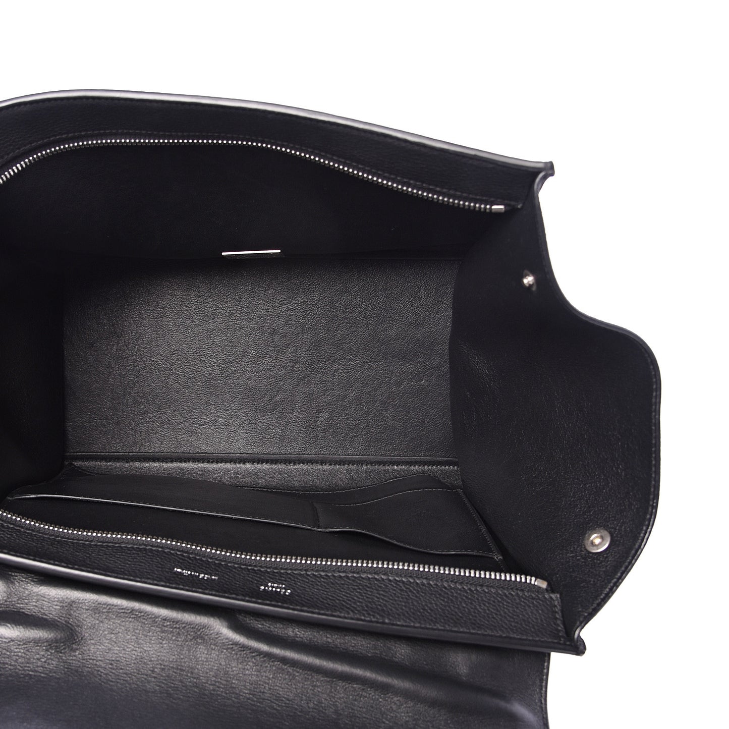 Drummed Calfskin Suede Small Trapeze Black