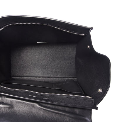 Celine Drummed Calfskin Suede Small Trapeze Black 4 of 9