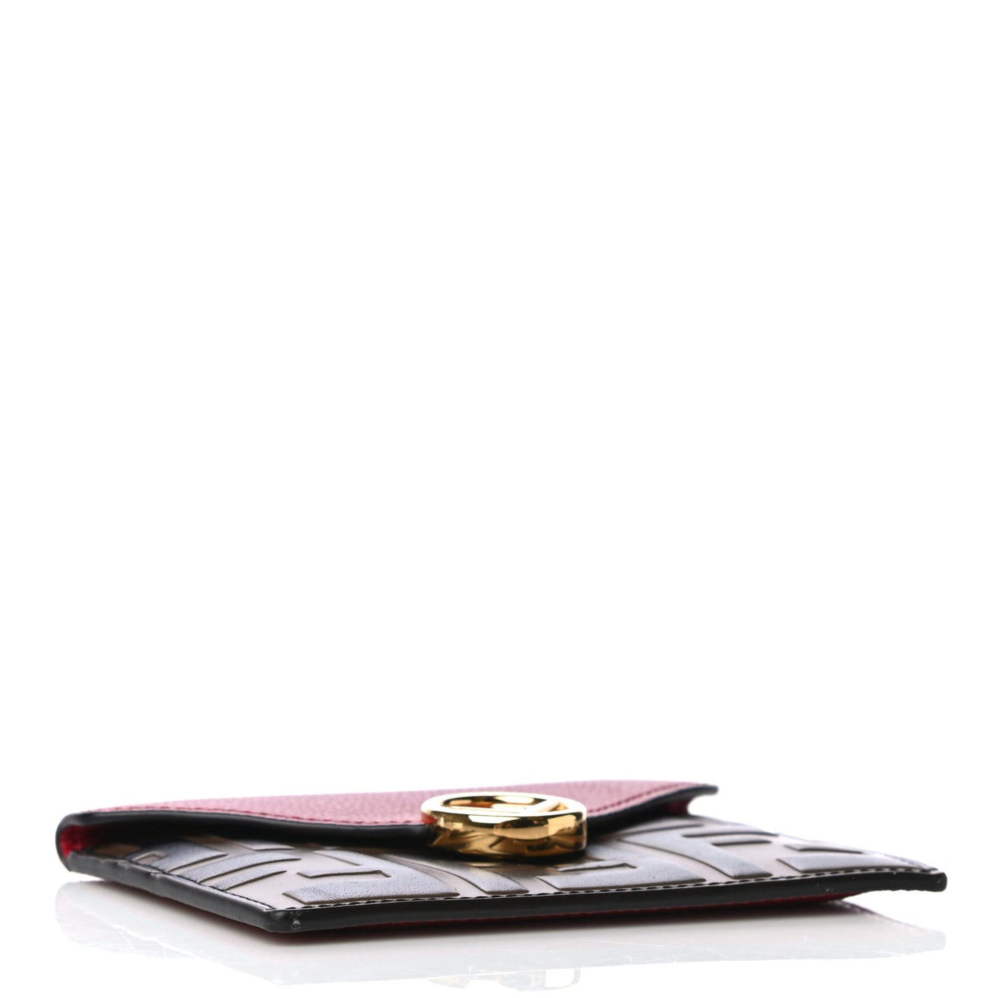 Vitello Cruise F is Fendi Bi-Color FF 1974 Embossed Small Envelope Pouch Maya Black Ribes
